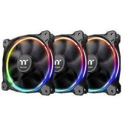 Thermaltake Riing 12 RGB Sync 3 Pack Ventilateur pour PC noir, RVB (l x H x P) 120 x 120 x 25 mm avec éclairage LED