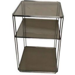 Sellette design Max Sauze éditée par Isocèle, France gris 36x48x48