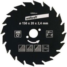 Lame de scie circulaire au carbure Wolfcraft 6376000 190 x 20 mm Nombre de dents: 30 1 pc(s)