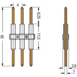 WAGO 2060-954/028-000 WAGO GmbH & Co. KG Elément de liaison (l x H x P) 15.40 x 2.60 x 28 mm 250 pc(s)