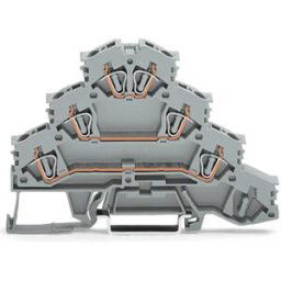 Borne de passage à 4 étages WAGO 281-532 6 mm ressort de traction Affectation: L gris 50 pc(s)