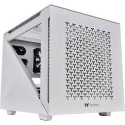 Micro-tour Thermaltake Divider 200 TG Air Snow Boîtier PC blanc 2 ventilateurs pré-installés, fenêtre latérale, filtre anti-poussière