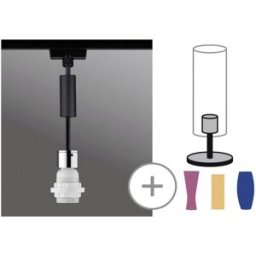 Paulmann Urail Luminaire sur rail haute tension monophasé E27 20 W LED noir (mat), chrome