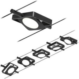 Paulmann 94424 Système complet déclairage sur câble LED noir (mat), chrome