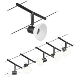 Paulmann Wire Systems 94450 Système complet déclairage sur câble GU5.3 noir (mat), chrome