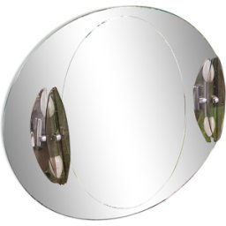 Miroir ovale avec 2 appliques double tains d Antonio Lupi des années 80c transparent 78x11x63