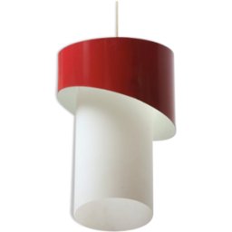 Philips 1960 s opal glass lamp rouge