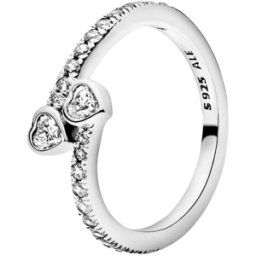 Bague deux c?urs scintillants Pandora Moments 48 female