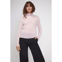 Maison Héritage Pull col roule femme ZOE en cachemire rose perle L female