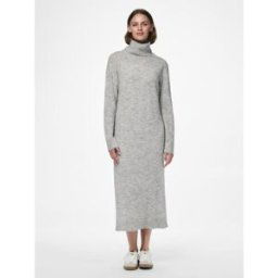 Pieces Robe en maille manches longues gris clair Vivi L female