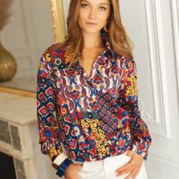 3S. x Réédition Chemise fluide Estelle bleu 36 female