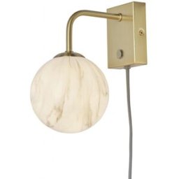 It s About Romi Applique Murale 1 Sphère en Verre Imitation Marbre CARRARA Doré unisex