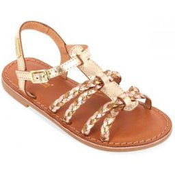 Les Tropéziennes par M.Belarbi Sandale enfant BAIA or en cuir 33 unisex