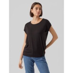 Vero Moda T-shirt Regular Fit Col rond Manches courtes Longueur regular noir en coton Alia M female