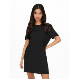 Only Robe courte Col rond Manches courtes Au-dessus du genou noir en coton Sloan XS female