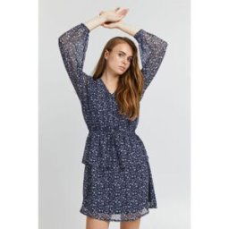Ichi Robe courte manches longues bleue 38 female