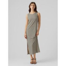 Vero Moda Robe longueur cheville col rond sans manches gris Meg en coton XS female
