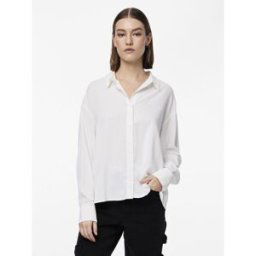 Pieces Chemise col boutonné manches longues blanc S female