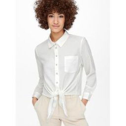 Only Top Col chemise Manches longues blanc L female