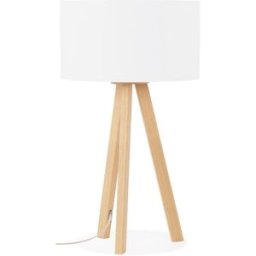 ALTEREGO Lampe à poser trepied 'SPRING MINI' avec abat-jour blanc style scandinave unisex