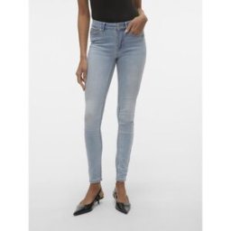 Vero Moda Jean skinny taille moyenne bleu clair en coton Taille : M / Longueur : 34 female