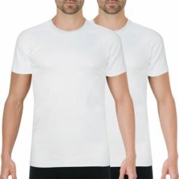 Athena Lot de 2 tee-shirts col rond homme Coton Bio blanc L male