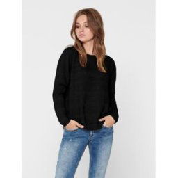 Only Pull en maille Col rond Manches longues noir Sofia S female