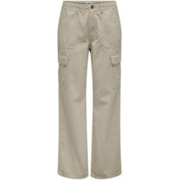 Only Pantalon cargo fermeture par bouton. fermeture éclair taille haute gris clair en coton Mae Taille : S / Longueur : 32 female