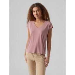 Vero Moda T-shirt Relaxed Fit Col en V Manches courtes Longueur regular rose Pax XS female