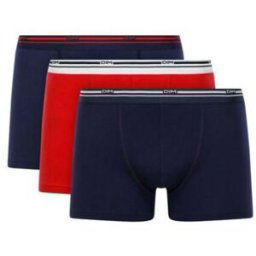 Dim Homme Pack de 3 boxers - ceinture siglée Rouge / Bleu en coton T3 unisex