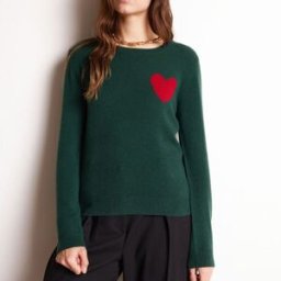 Maison Héritage Pull col rond love heritage femme ZAPHIRA en cachemire vert sapin S female