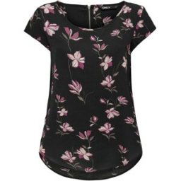 Only Top col rond manches courtes noir Bree 34 female