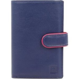 Hexagona Portefeuille européen - 2 volets - Cuir de vachette - Bleu/Multicolore - Multico female