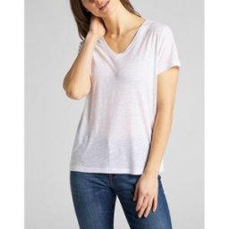 Lee T-Shirt MC Femme V Neck Tee blanc 4XL female