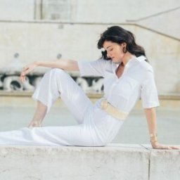 3S. x Réédition Combinaison pantalon en Lin Alicia Réédition blanc 38 female