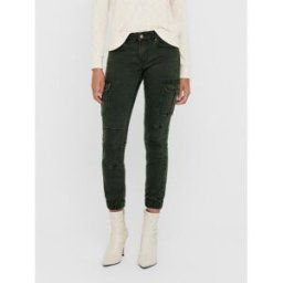 Only Pantalon cargo Détails cargo vert en coton Lina Taille : L / Longueur : 34 female