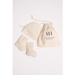Maison Héritage Bebepack bonnet et chaussons New born Pack/CAMILLE CHARLIE en cachemire blanc Taille unique unisex