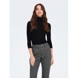 Only Top Col roulé Manches longues noir Leah XL female