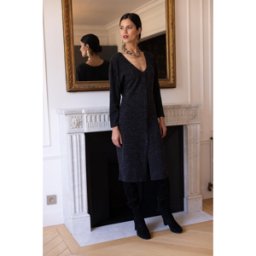 3S. x Réédition Robe longue dos V Damienne gris 36 female