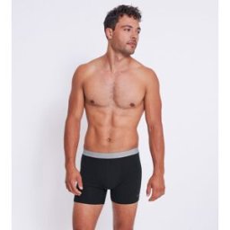 Sloggi Men Lot de 2 boxer long homme noir en coton blanc S male