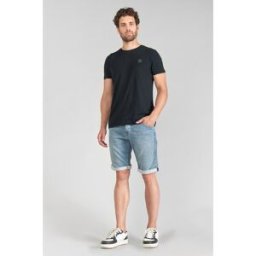 Le Temps des Cerises Bermuda Jogg Lo bleu délavé en coton à la toile très stretch 32 male