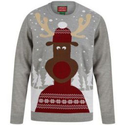 Merry Christmas Pull de noel homme gris clair L male