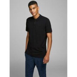 jack & jones Polo Slim Fit Polo Manches courtes Noir en coton Marc XS male