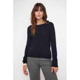 Maison Héritage Pull femme col rond ZARA en cachemire noir L female