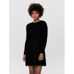 Only Robe en maille Col rond Manches longues Au-dessus du genou noir XS female