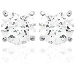 Maison de la Bijouterie Boucles d'oreille mixte argent rhodié serti griffe classique - Z5055Z04 female