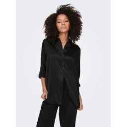 Only Chemise Col chemise Manches longues Coupe plus longue noir M female