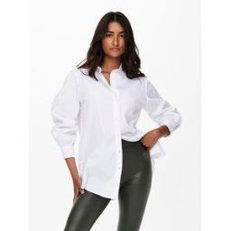 Only Chemise Col chemise Manches longues blanc en coton S female