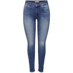 Only Jean skinny braguette zippée taille moyenne bleu en coton Iris Taille : M / Longueur : 34 female