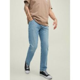 jack & jones Jean à coupe ample Relaxed Fit Bleu en coton Chase Taille : 28 / Longueur : 30 male